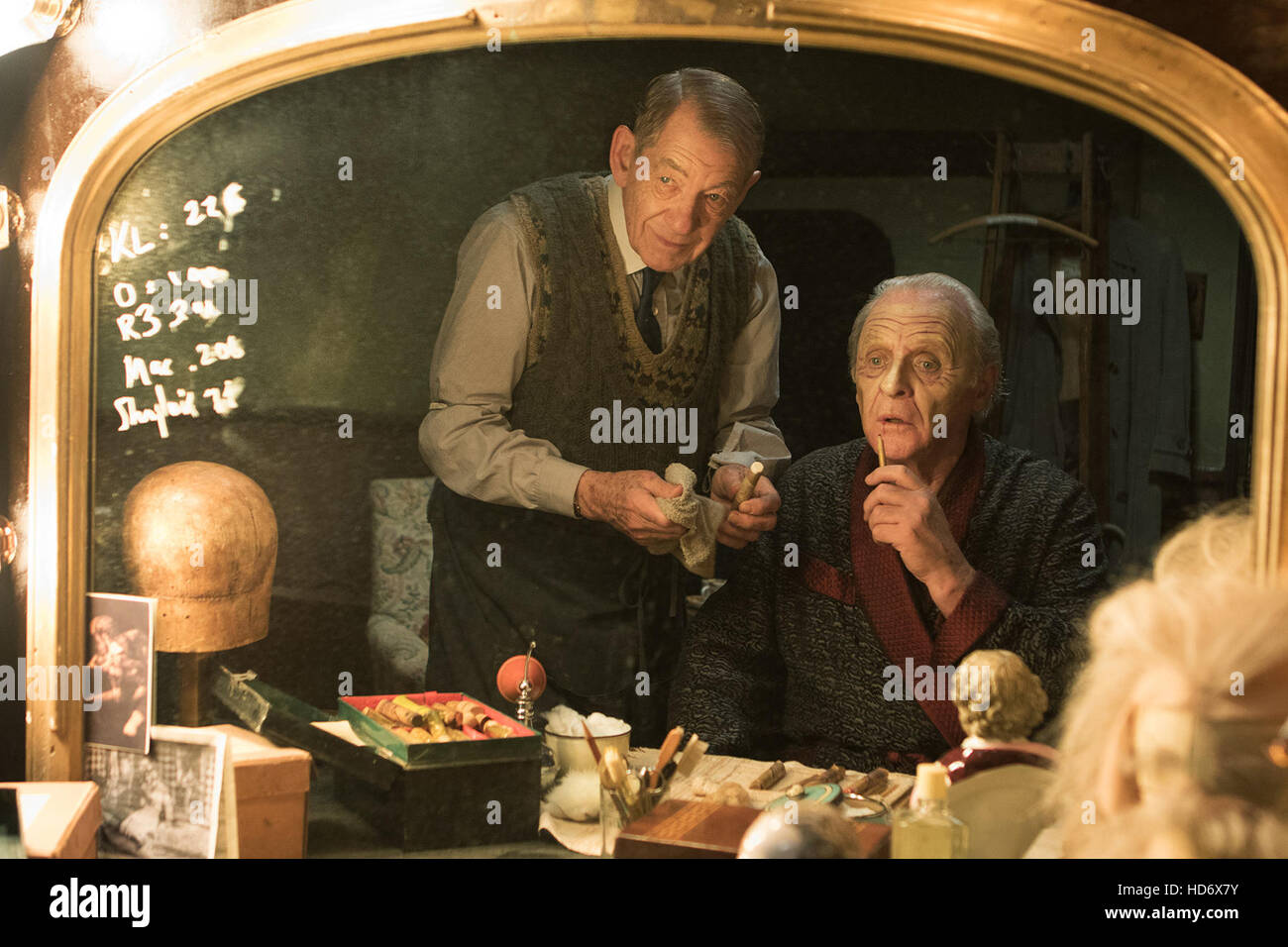 THE DRESSER, lr Ian McKellen, Anthony Hopkins (aired October 31, 2015). ph Joss Barratt/©BBC