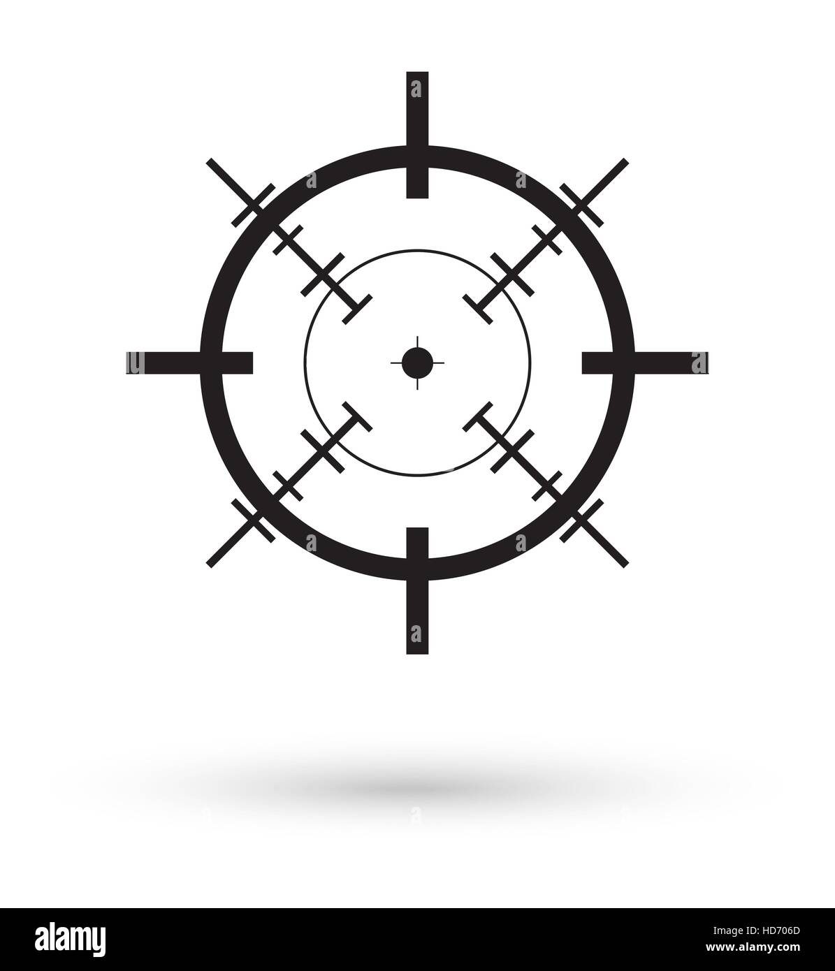 black crosshair icon vector Stock Vector