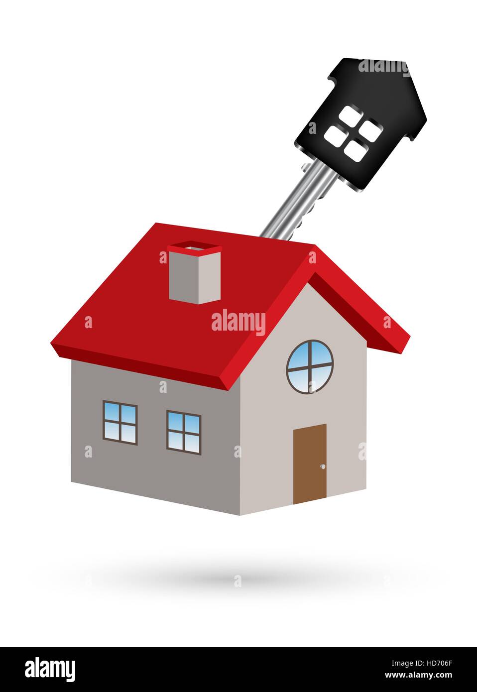 3d house vector with house key Stock Vector