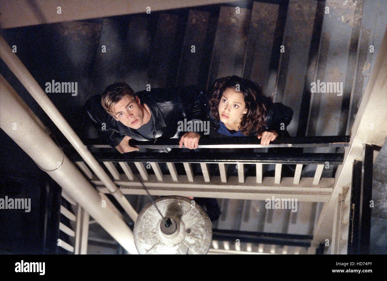 DARK ANGEL, 2000-2002, William Gregory, Jessica Alba on staircase, '411 on the DL', (Season 1, aired 11/14/2000, TM and Stock Photo