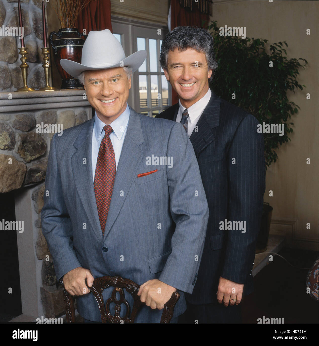 DALLAS J.R. RETURNS, (from left) Larry Hagman, Patrick Duffy, (aired