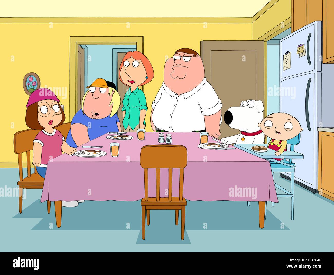 FAMILY GUY, (from left): Meg Griffin, Chris Griffin, Lois Griffin, Peter Griffin, Brian the Dog, Stewie Griffin, 'Big Man on Stock Photo