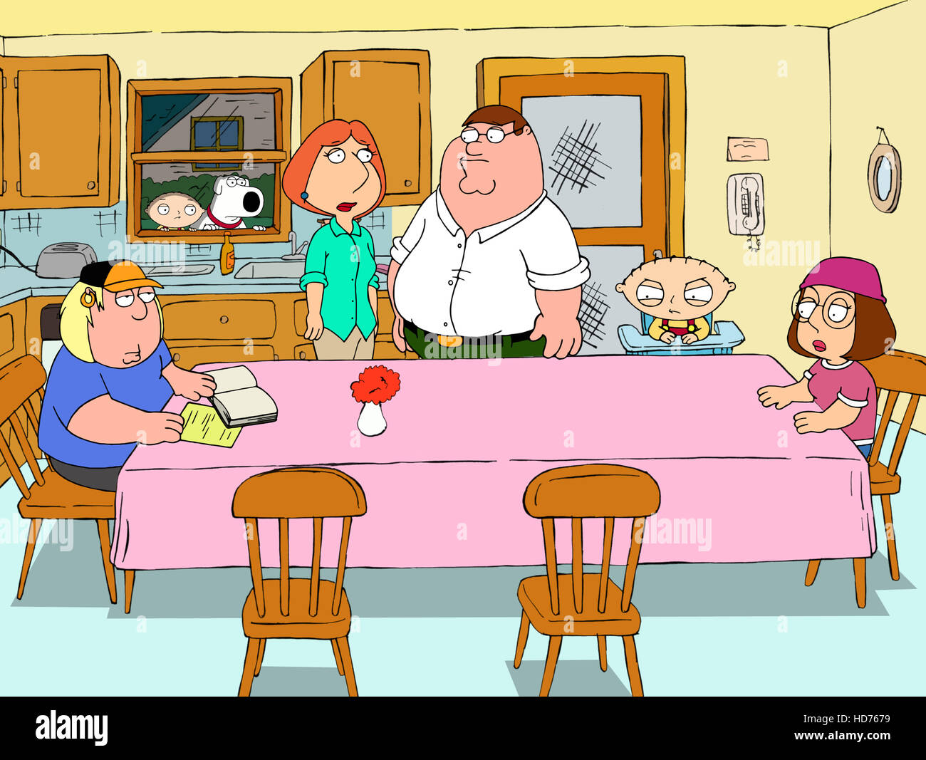 FAMILY GUY, (from left): Chris Griffin, Stewie Griffin, Brian the dog, Lois  Griffin, Peter Griffin, Stewie Griffin, Meg Stock Photo - Alamy