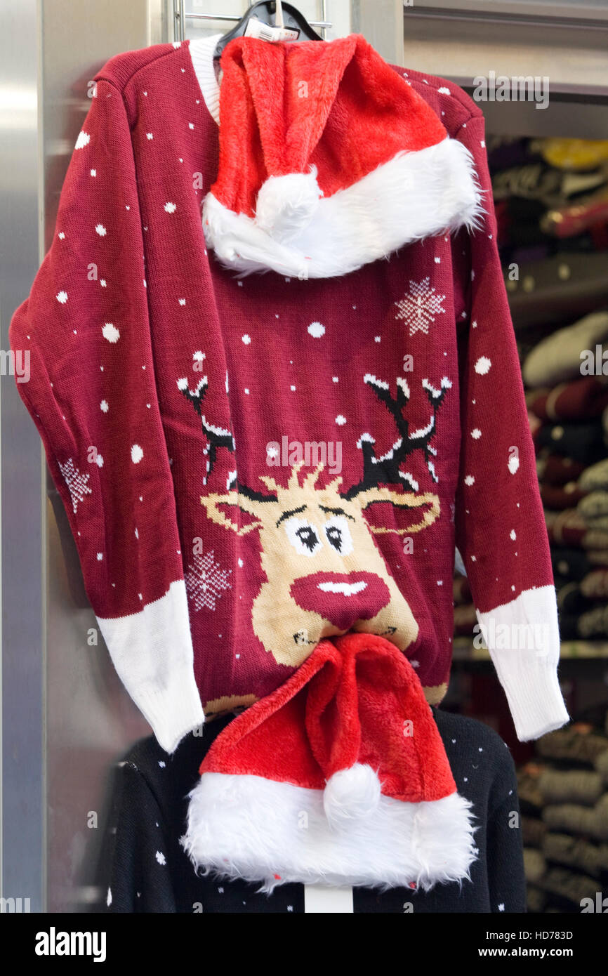 Christmas Jumper and Christmas hats Stock Photo - Alamy