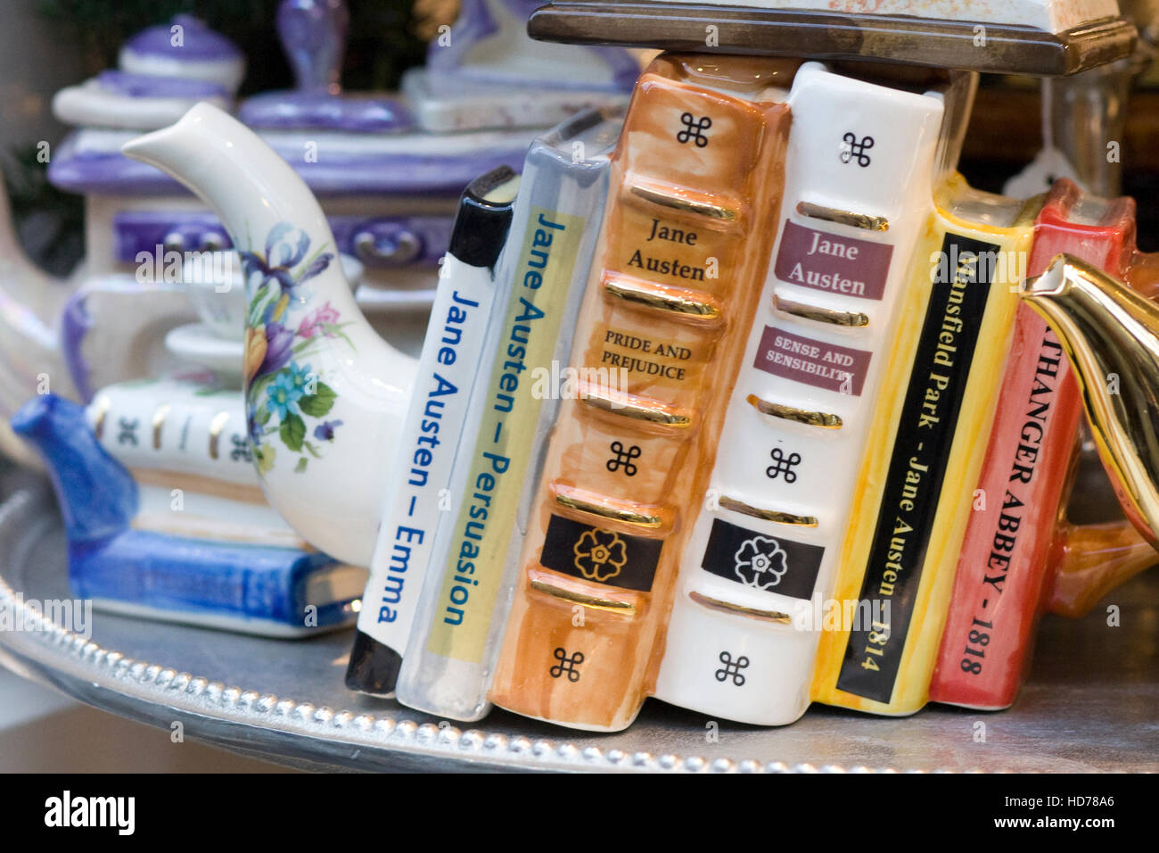 Jane Austen Books 'China Tea Pot' Stock Photo