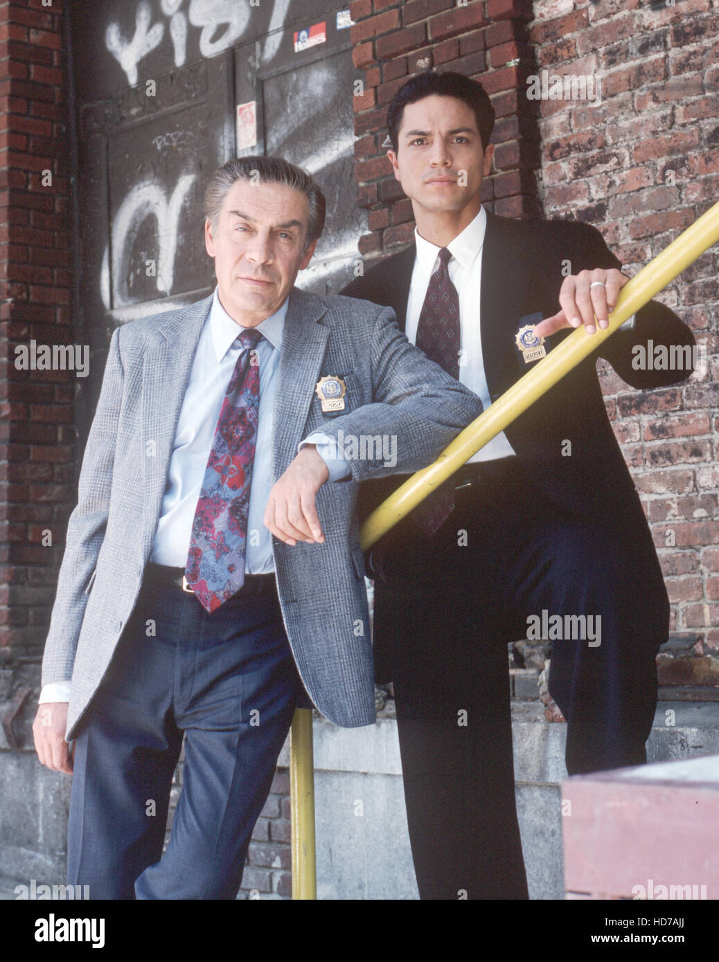 LAW AND ORDER, (l-r): Jerry Orbach, Benjamin Bratt, 1990-2010. © NBC