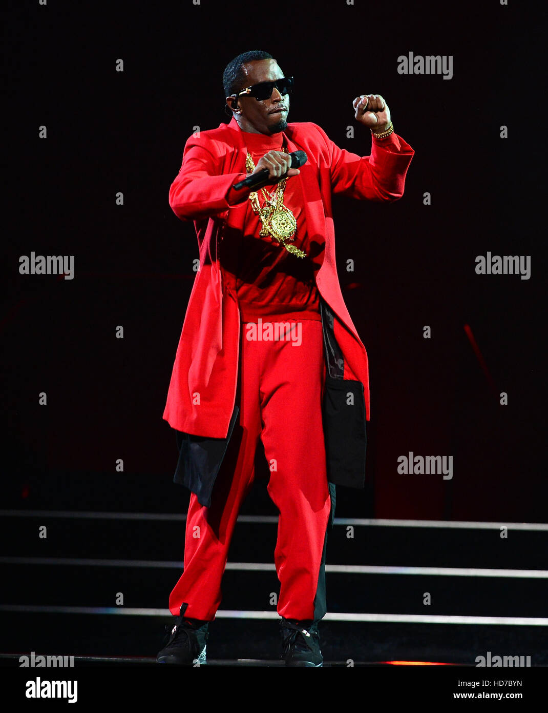 Sean Combs performs onstage during the Bad Boy Reunion Tour at the American Airlines Arena in Miami, Florida.  Featuring: Sean Combs, Puff Daddy Where: Miami, Florida, United States When: 10 Sep 2016 Stock Photo