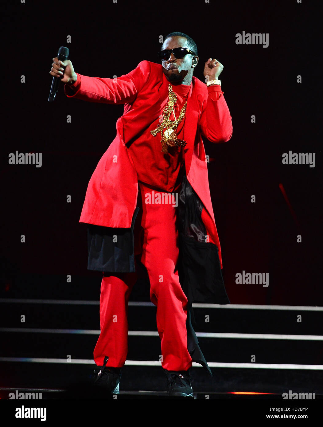 Sean Combs performs onstage during the Bad Boy Reunion Tour at the American Airlines Arena in Miami, Florida.  Featuring: Sean Combs, Puff Daddy Where: Miami, Florida, United States When: 10 Sep 2016 Stock Photo