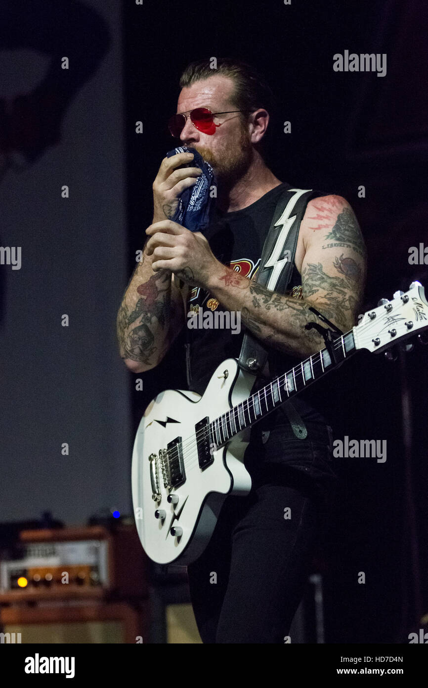 Jesse Hughes of Eagles of Death Metal as the band play Coliseu dos Recreios, in Lisbon, Portugal