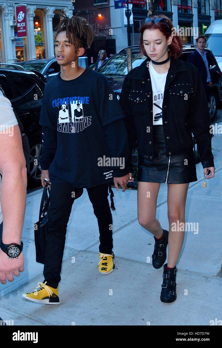 Jaden Smith and Sarah Snyder hold hands whilst out in New York  Featuring: Jaden Smith, Sarah Snyder Where: Manhattan, New York, United States When: 12 Sep 2016 Stock Photo