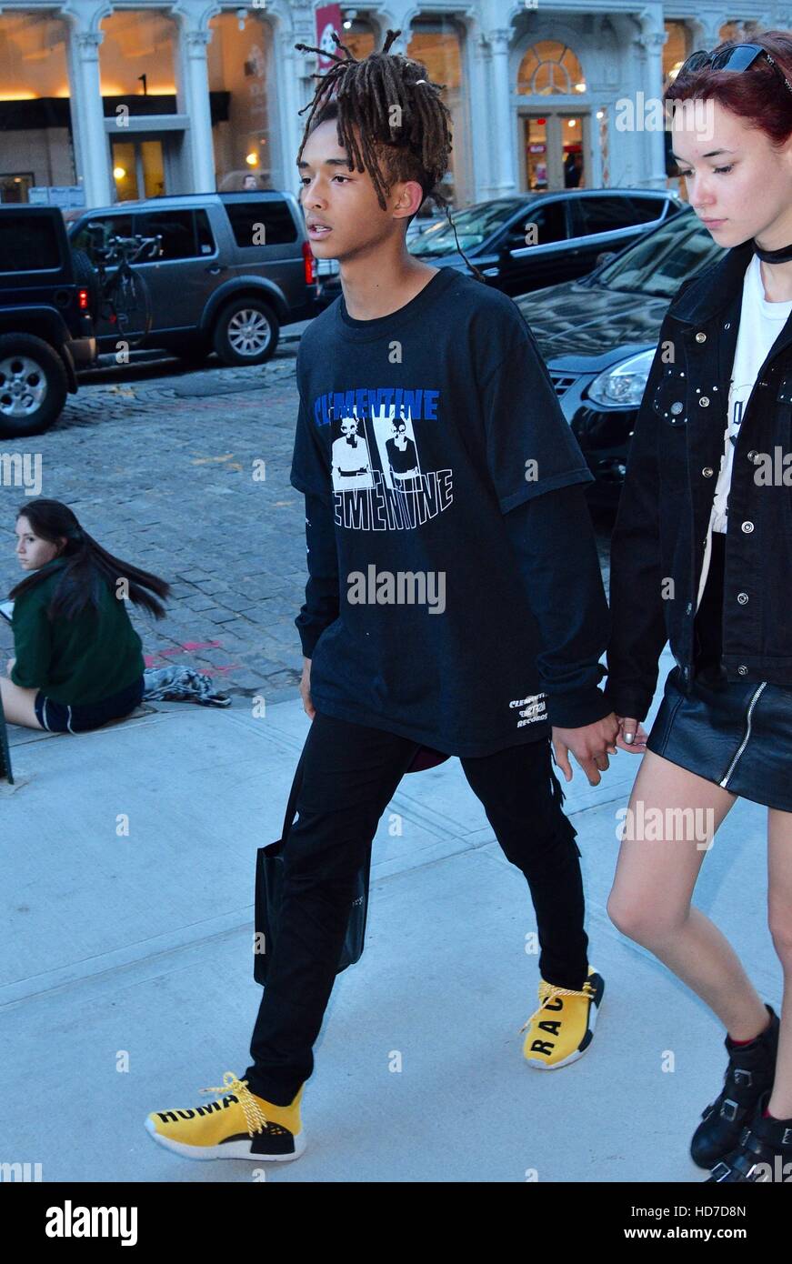 Jaden Smith and Sarah Snyder hold hands whilst out in New York  Featuring: Jaden Smith, Sarah Snyder Where: Manhattan, New York, United States When: 12 Sep 2016 Stock Photo