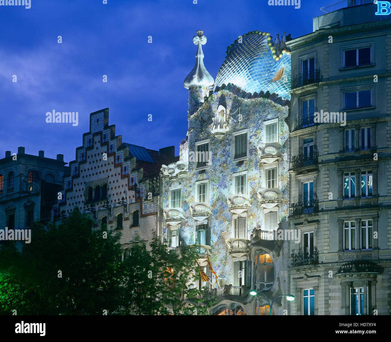 Casa Batllo, designed by Gaudi, Barcelona, Catalonia, Spain Stock Photo