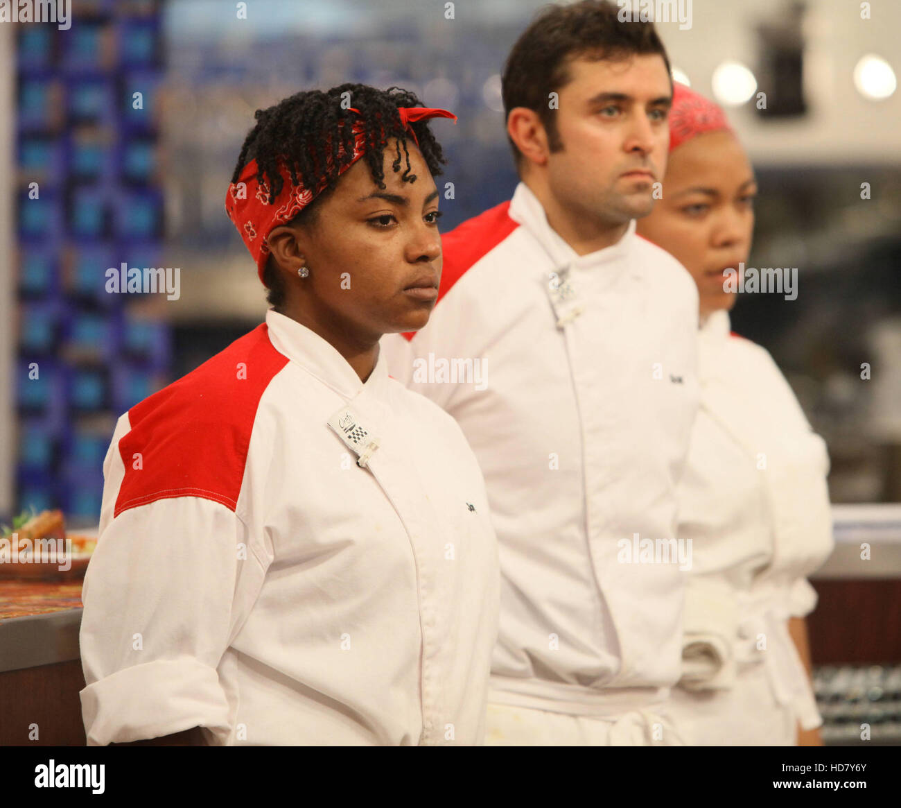 HELL'S KITCHEN, (from left): Chef contestants Joy Parham-Thomas, Scott  Commings, Kashia Zollicoffer, '7 Chefs Compete', (Season Stock Photo - Alamy