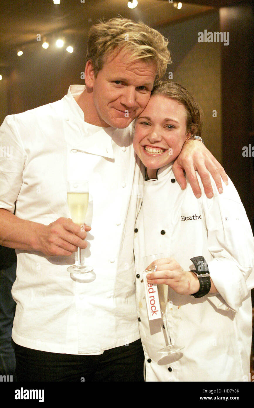 HELL'S KITCHEN, Head Chef Gordon Ramsay, winner Heather, (Season 2), 2005, photo Greg Gayne