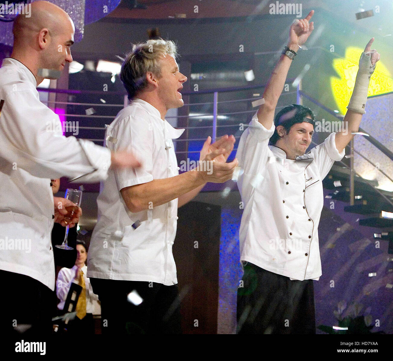 HELL'S KITCHEN, Runnerup Kevin, chef Gordon Ramsey, winner Dave, '2