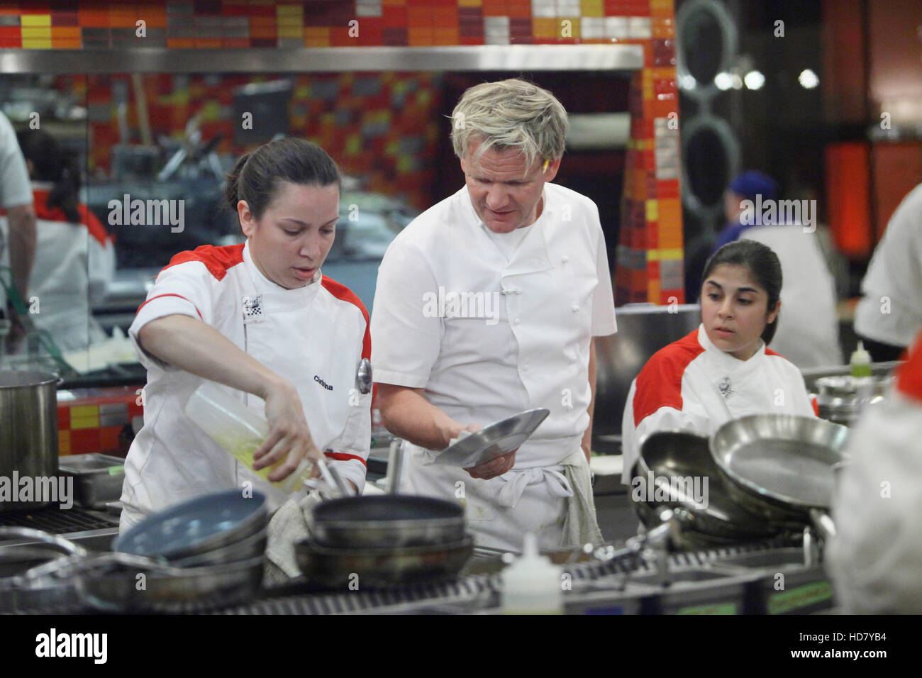 HELL'S KITCHEN, (from left) 'Red Team' contestant Christina Wilson