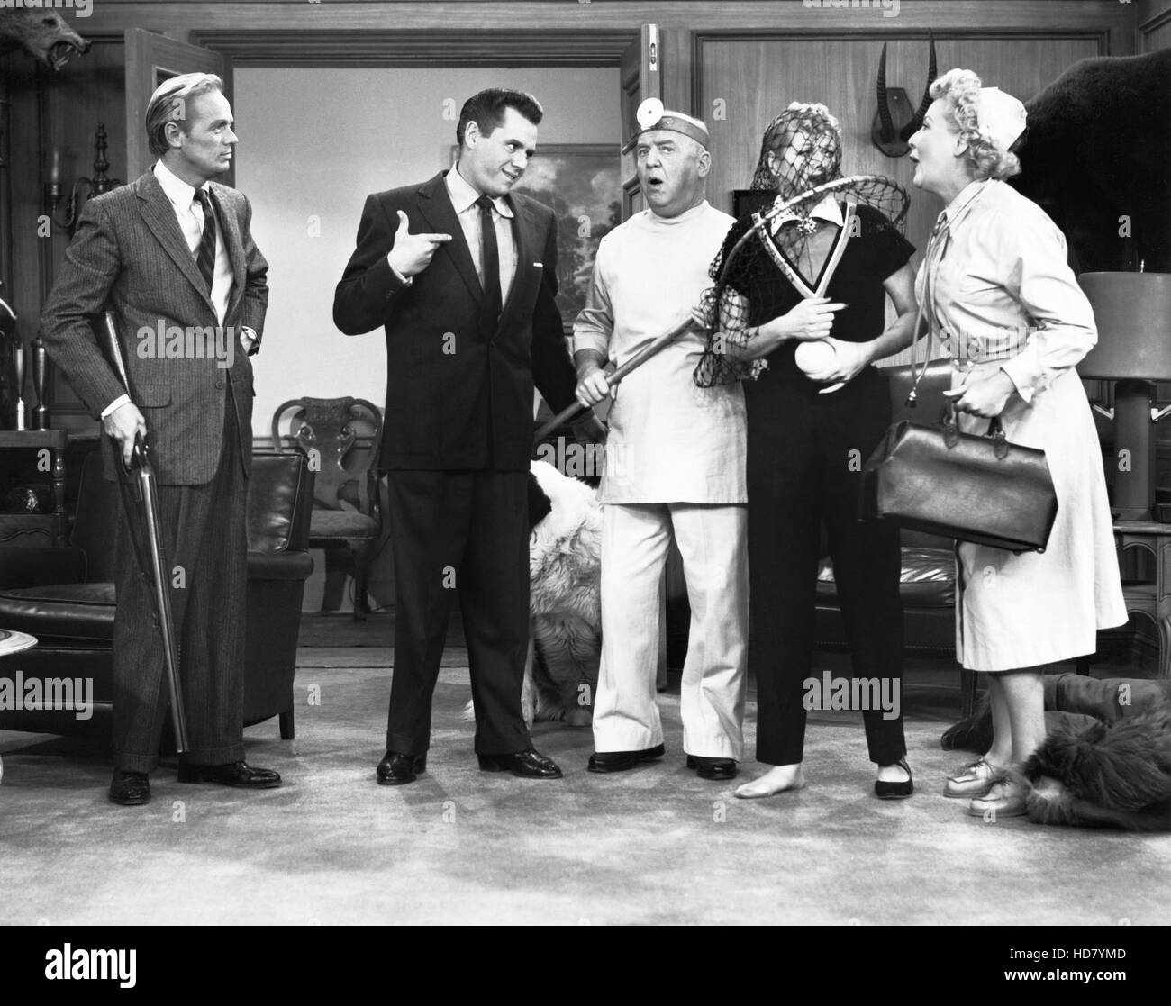 I LOVE LUCY, Richard Widmark, Desi Arnaz, William Frawley, Lucille Ball ...