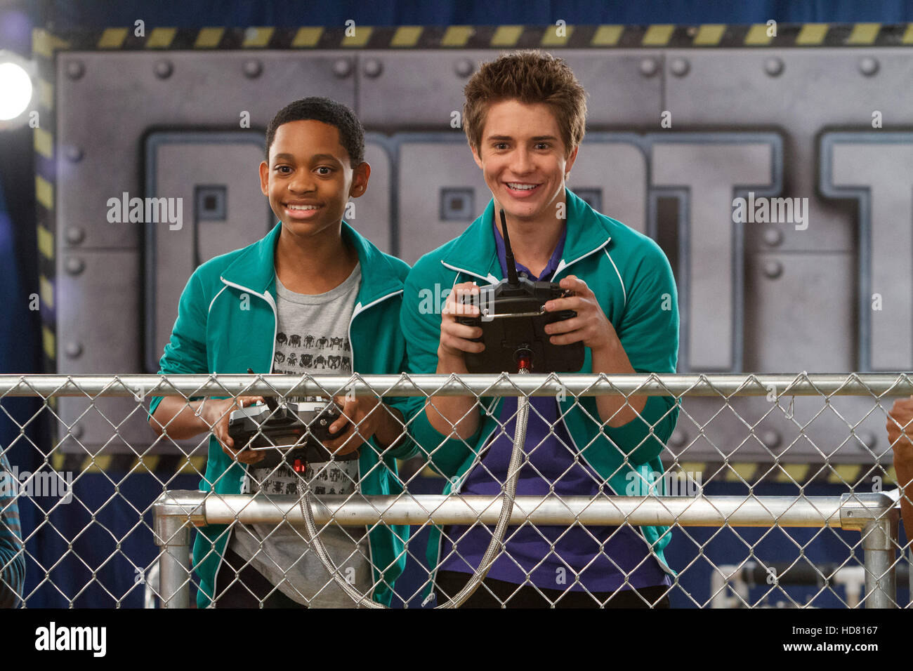 LAB RATS from left Tyrel Jackson Williams Billy Unger Robot