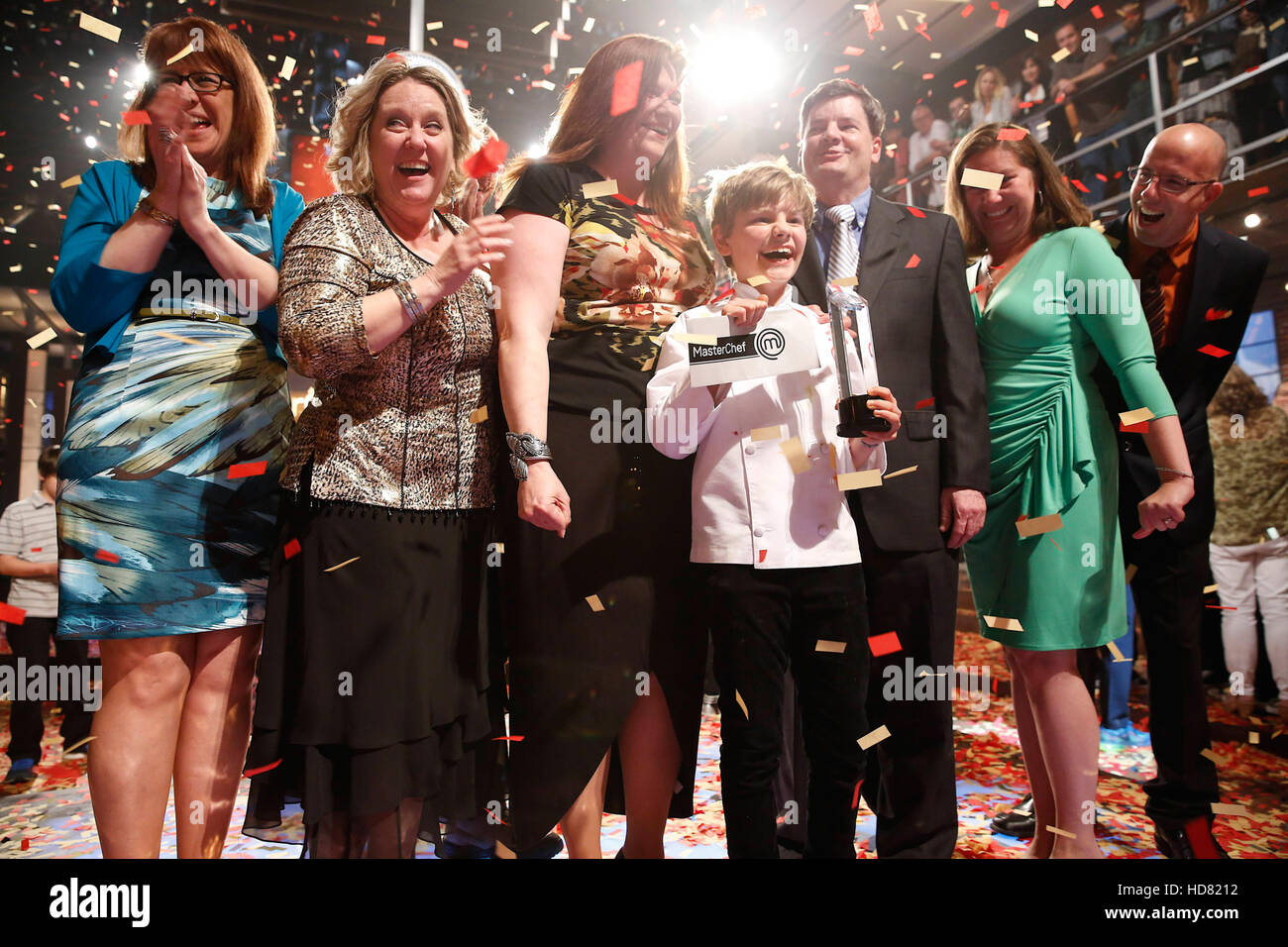 MASTERCHEF JUNIOR (aka JUNIOR MASTERCHEF), winner Logan Guleff (center