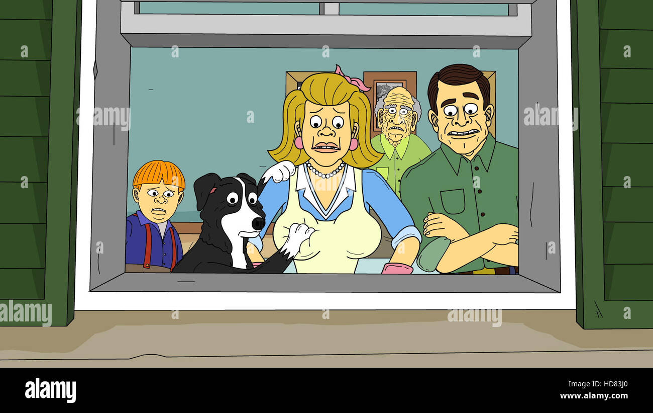 MR. PICKLES, l-r: Tommy Goodman, Mr. Pickles, Mrs. Goodman (voice: Brooke  Shields), Grandpa, Mr. Goodman in 'Father's Day Pie' Stock Photo - Alamy