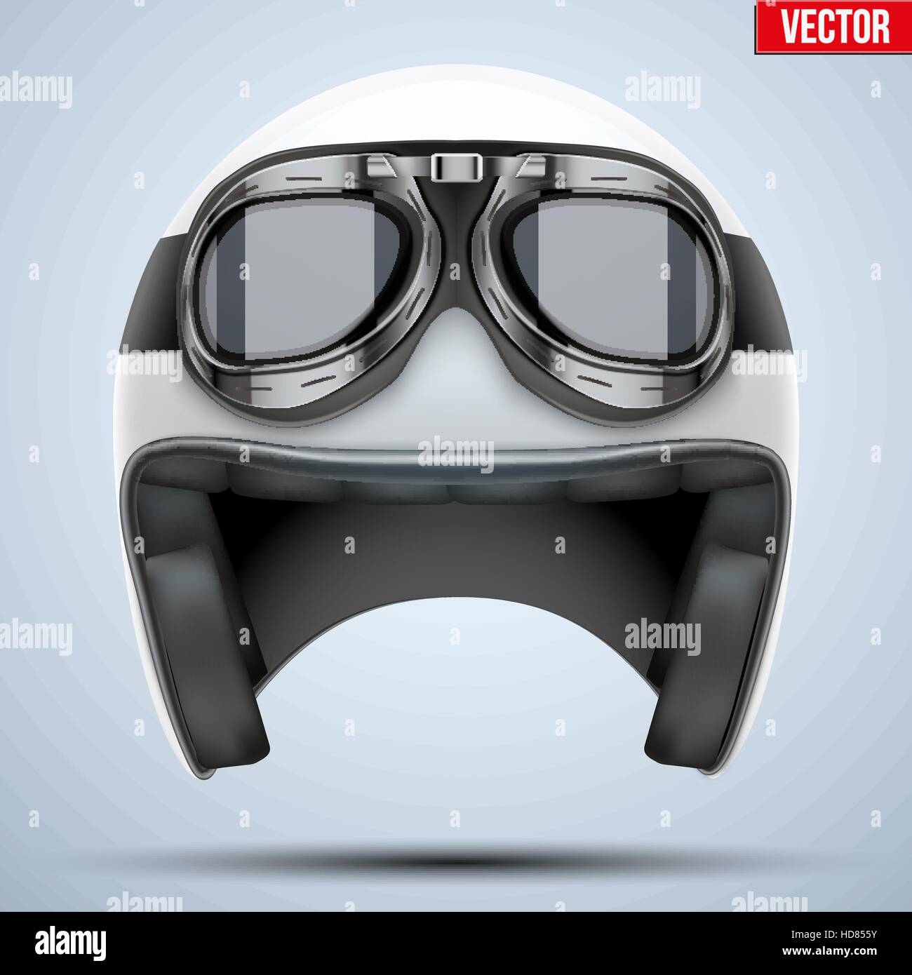 White motorcycle classic helmet with goggles Stock Vector Image & Art ...