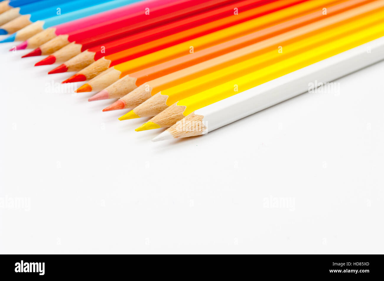 Color pencils isolated on white background Stock Photo