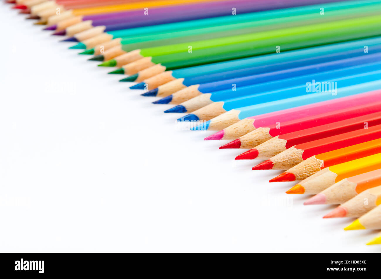 Color pencils isolated on white background Stock Photo