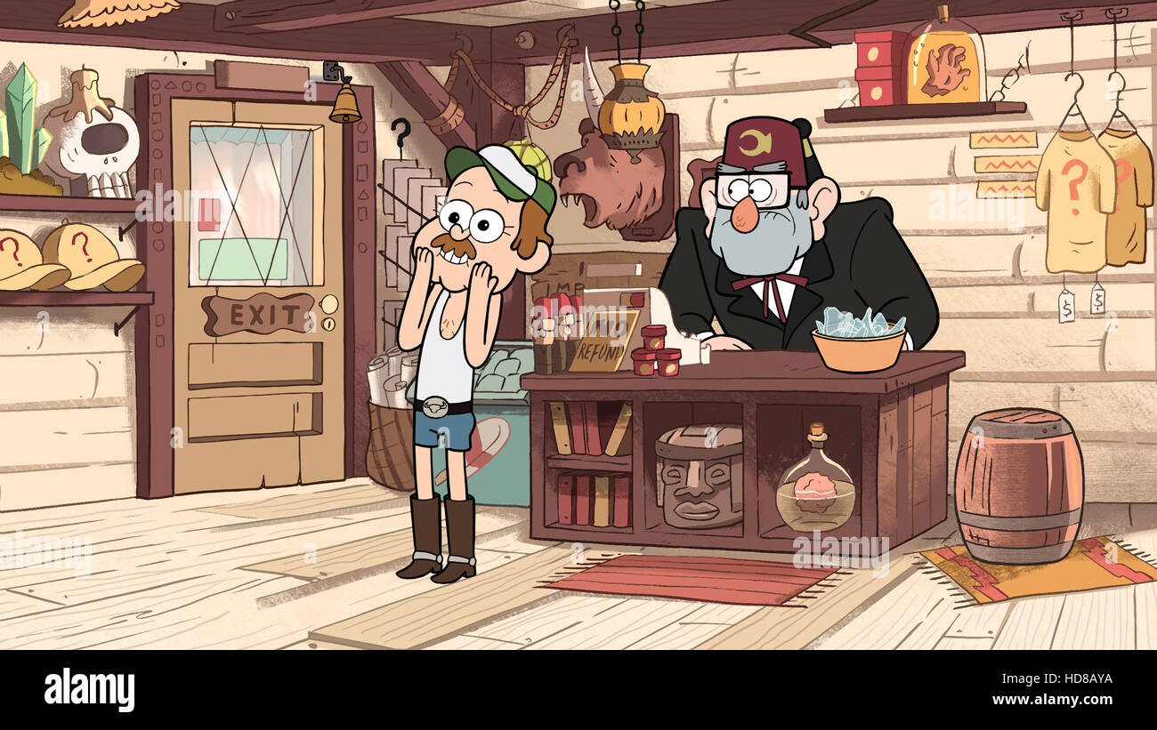 GRAVITY FALLS, (from left) Cute Biker, Gruncle Stan, 'Dipper vs