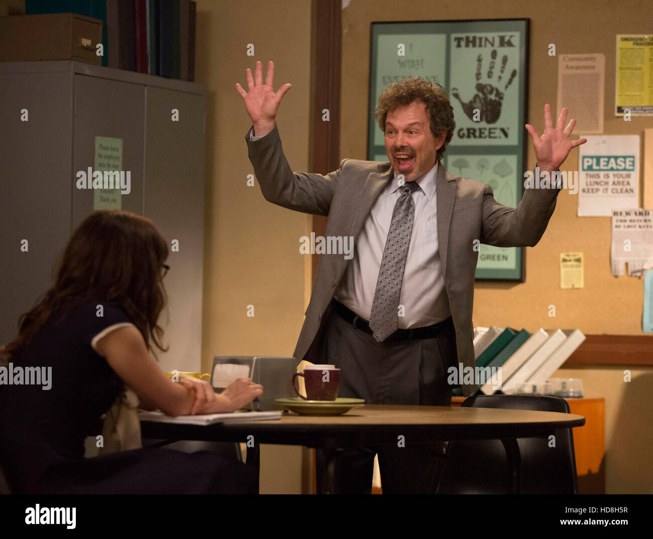 NEW GIRL, (from left) Zooey Deschanel (back to camera), Curtis