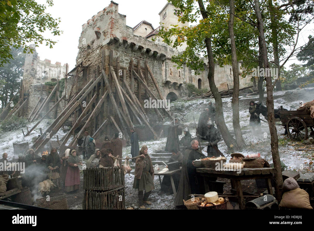 THE PILLARS OF THE EARTH, Waleran's palace under construction, (Season 1), 2010. photo Egon