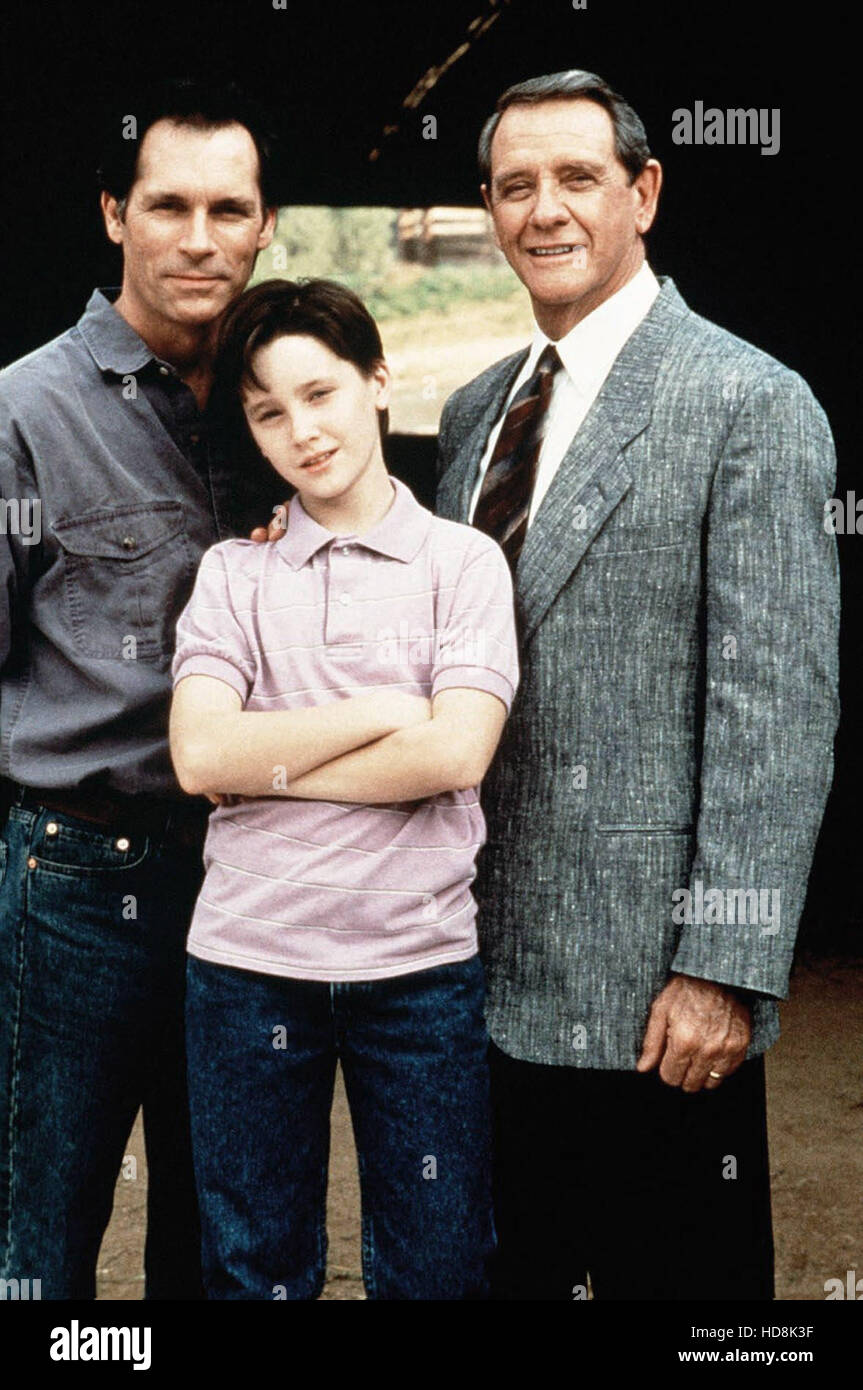 A PLACE TO BE LOVED, (aka SHATTERED FAMILY), Tom Guiry (center), Richard  Crenna (right), 1993. ©Polson Company/courtesy Everett Stock Photo - Alamy