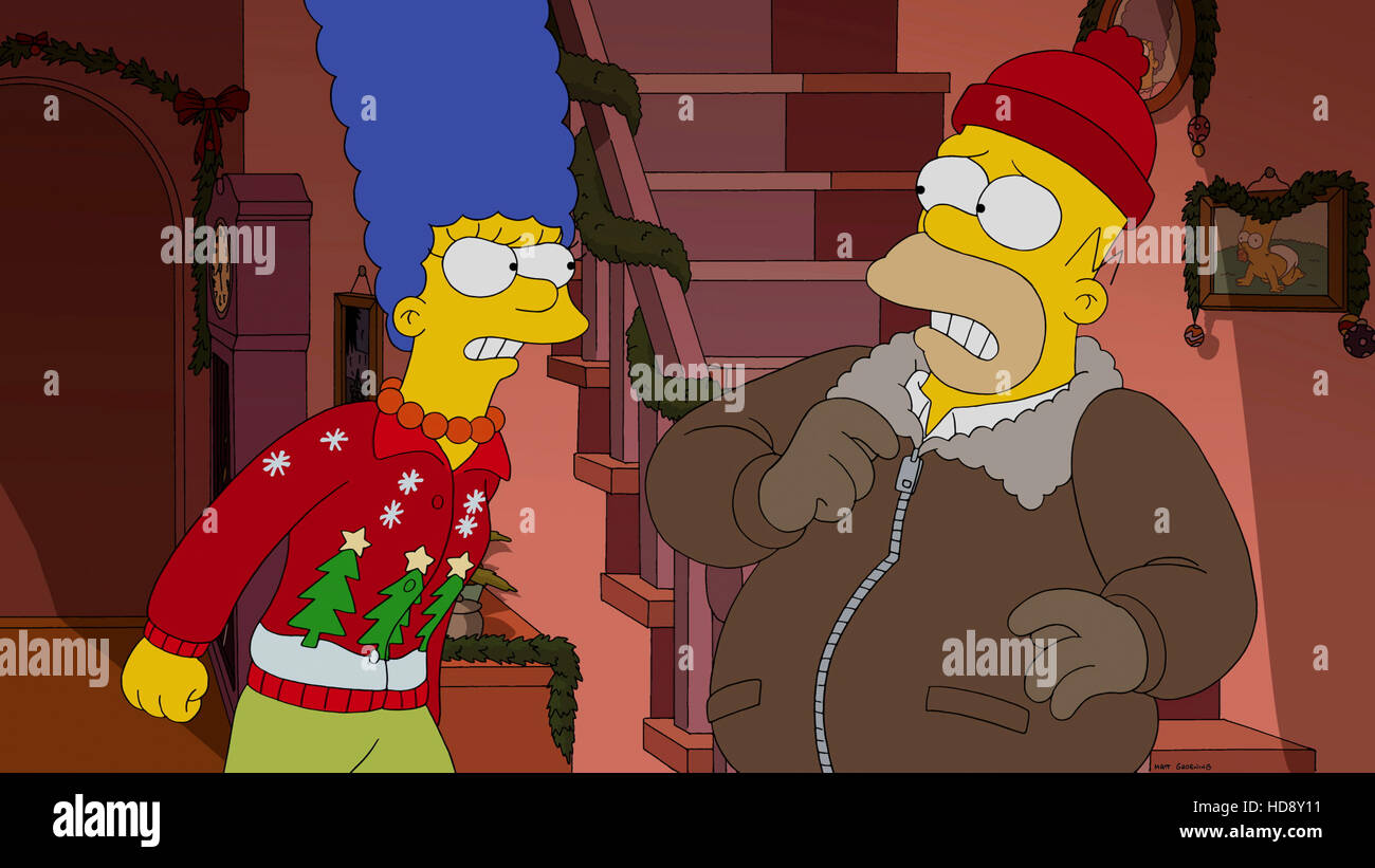THE SIMPSONS, (from left): Marge Simpson, Homer Simpson, I Wont Be Home  For Christmas, (Season 26, ep. 2609, aired Dec. 7 Stock Photo - Alamy