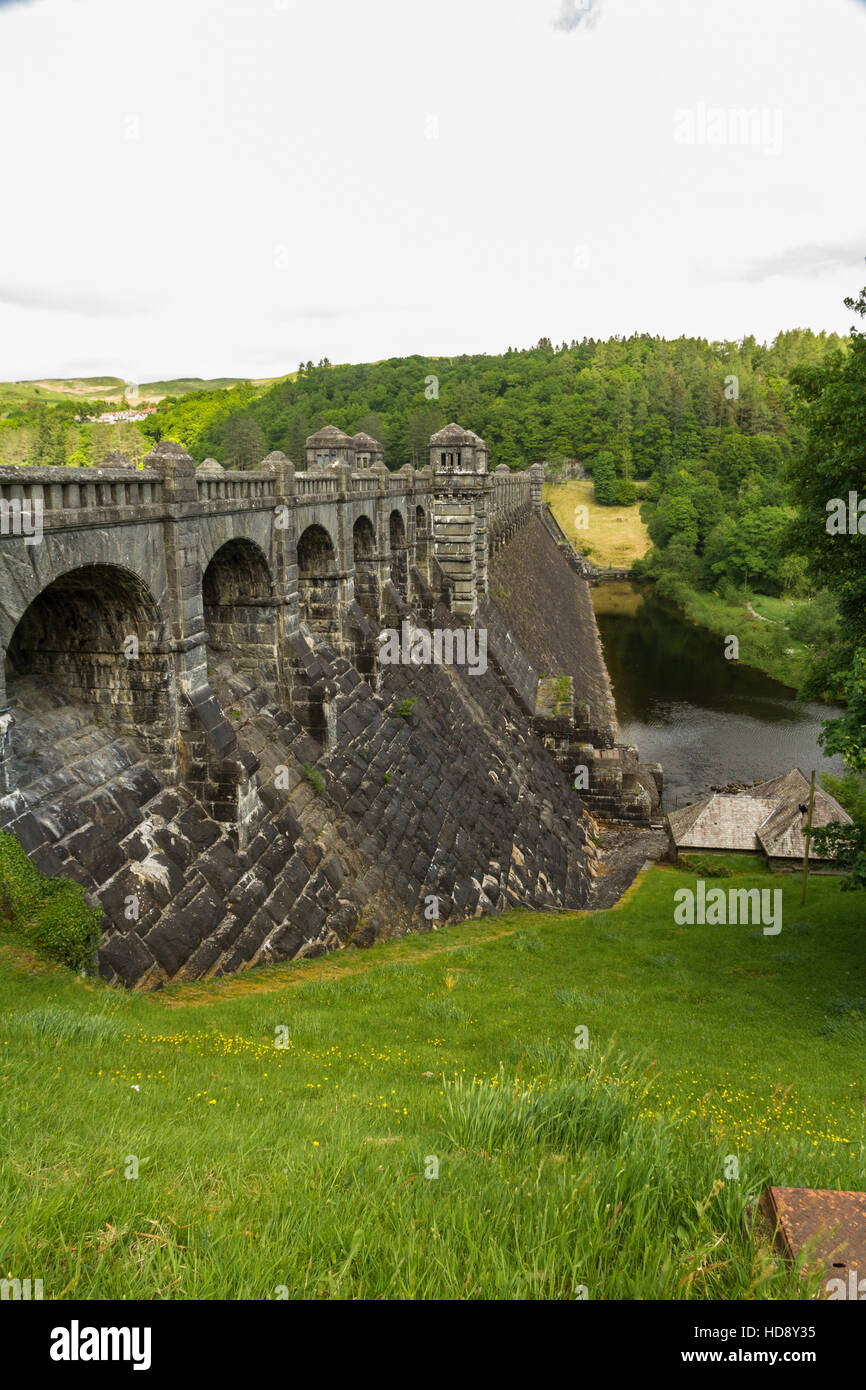 Dam of the Lake Vyrnwy reservoir. Supplies water to Liverpool. Powys