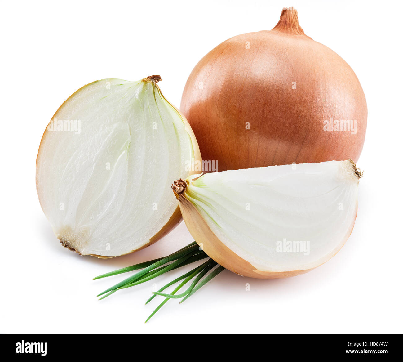 Bulb onion and green onions isolated on a white background Stock Photo ...