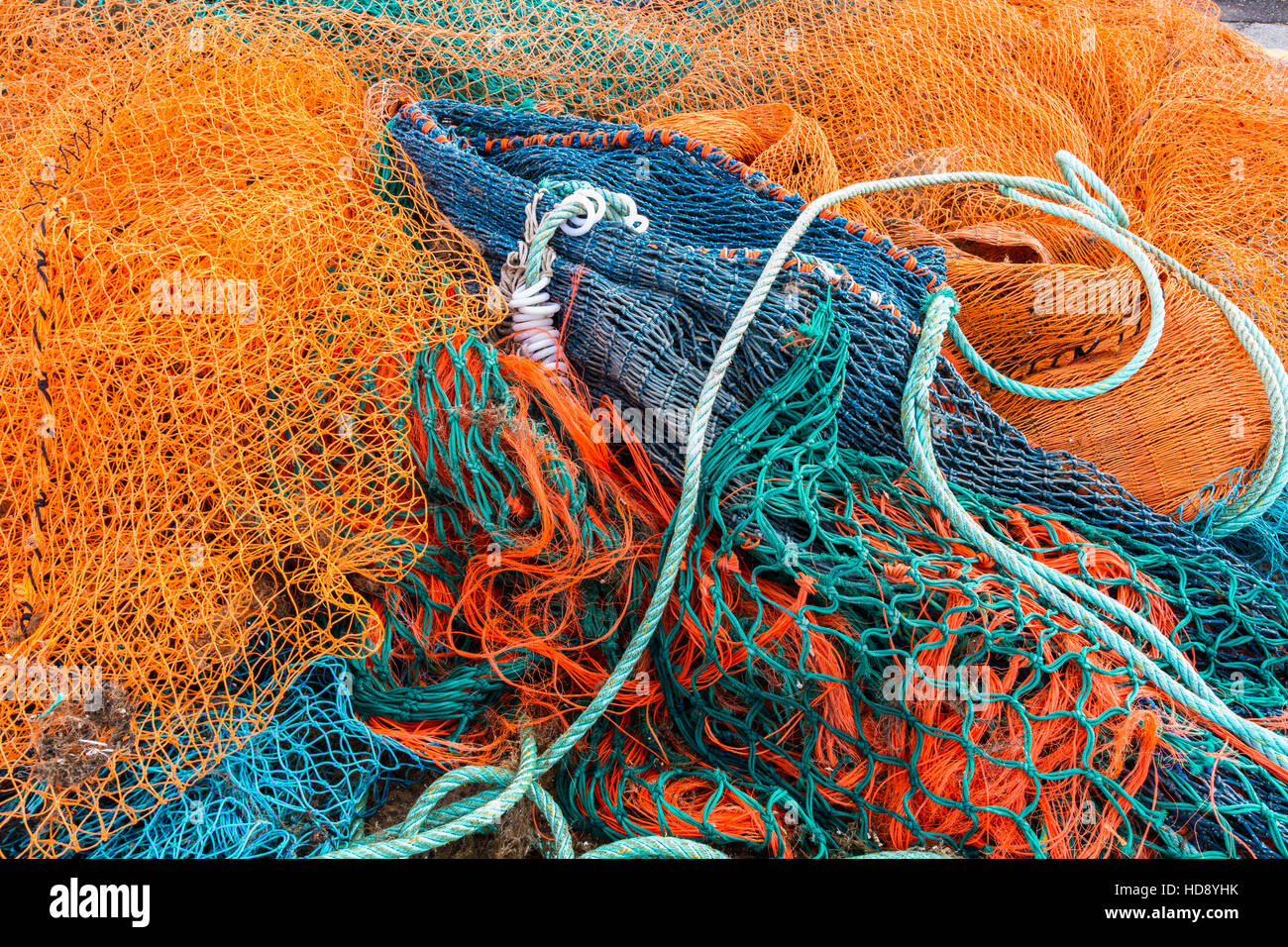 Fishing boat sea tangle drying hi-res stock photography and images