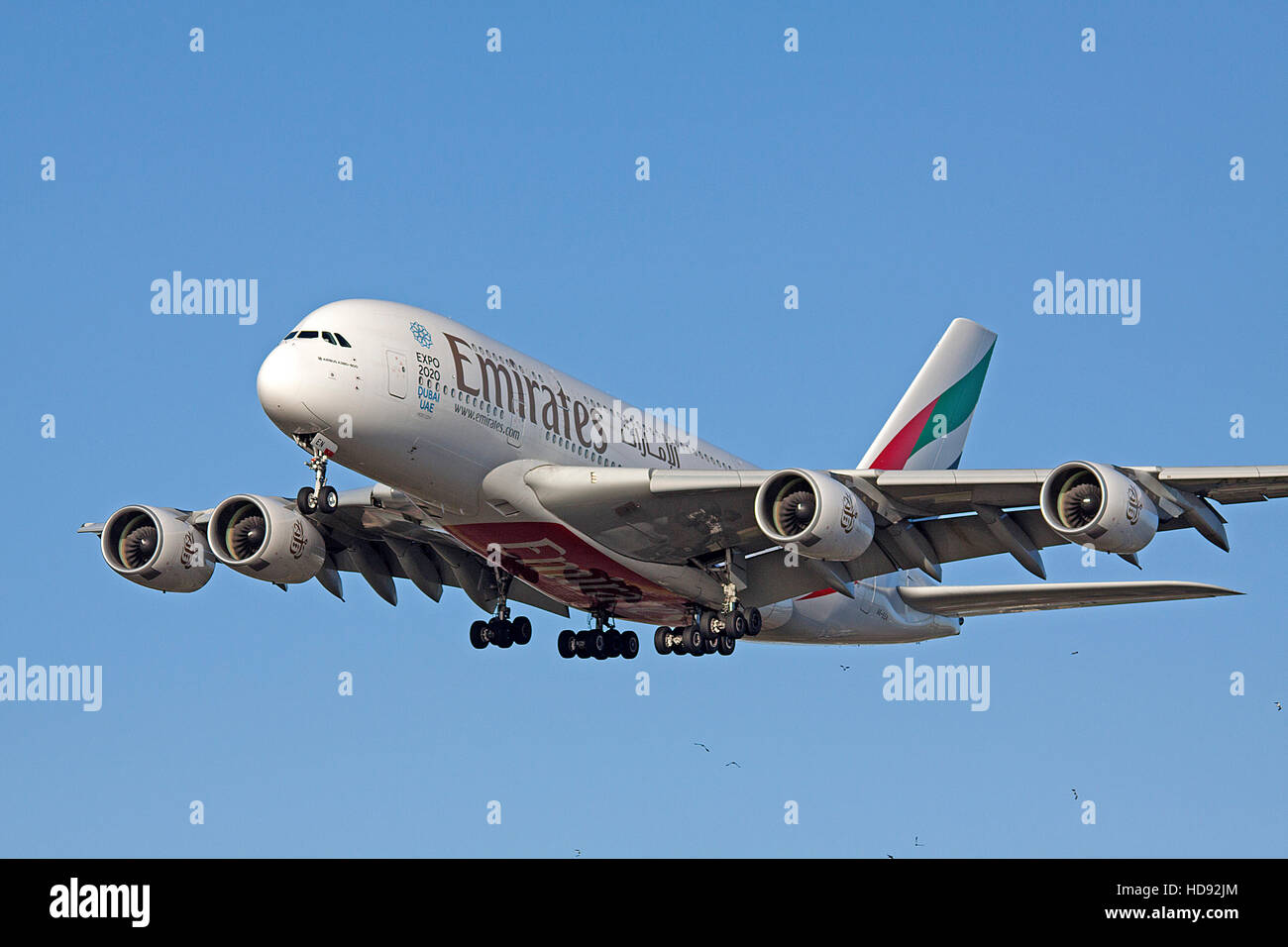 Emirates Rudder AMSTERDAM, THE NETHERLANDS - SEPTEMBER 12, 2016:Airbus A380 emirates ...