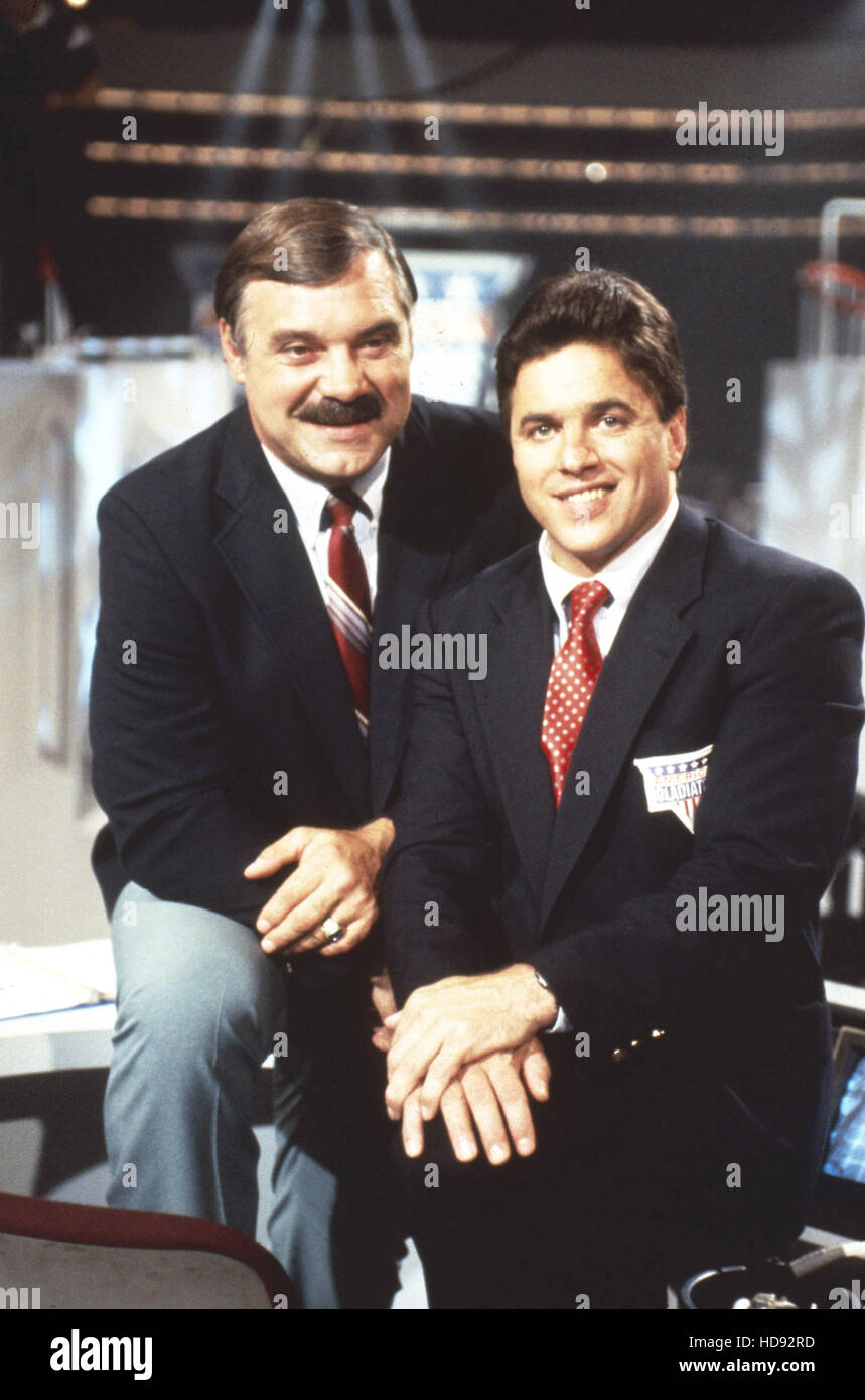 AMERICAN GLADIATORS, (from left): Larry Csonka, Mike Adamle, (Season 3 ...