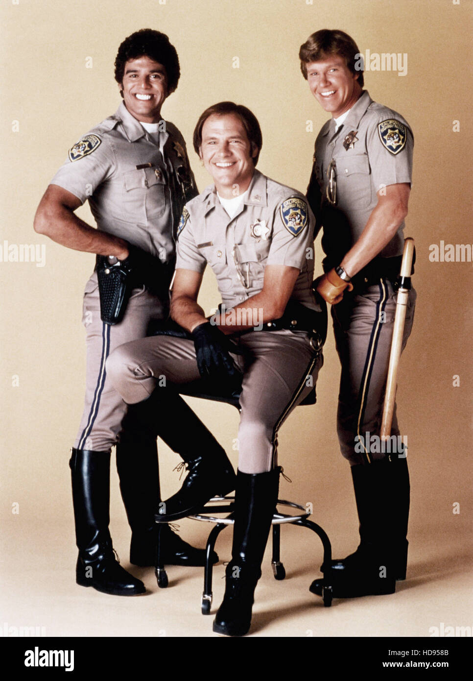 CHIPS, from left, Erik Estrada, Robert Pine, Larry Wilcox, 197783