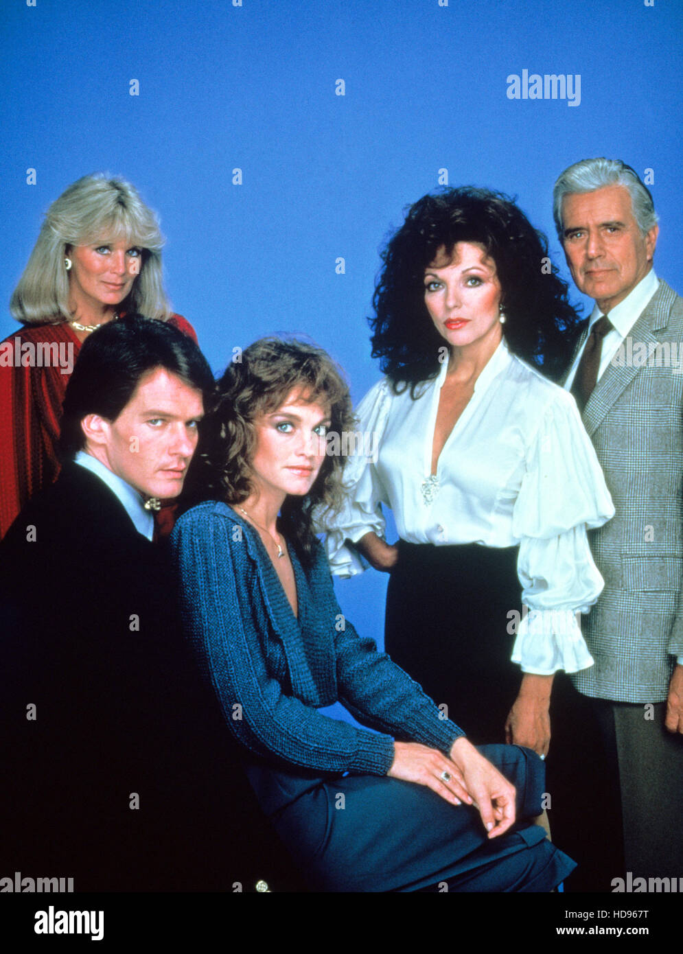 DYNASTY, Linda Evans, Gordon Thomson, Pamela Sue Martin, Joan Collins, John  Forsythe, series: 1981-1989. © Aaron Spelling Prod Stock Photo - Alamy, image size:995x1390