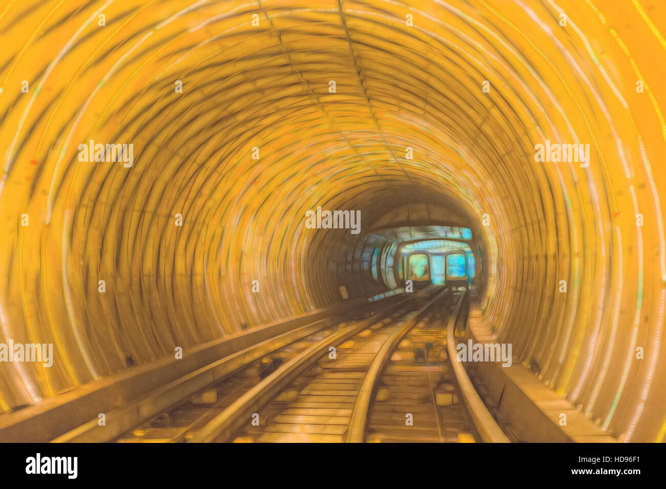Bund Sightseeing Tunnel, Pudong, Shanghai, China Stock Photo