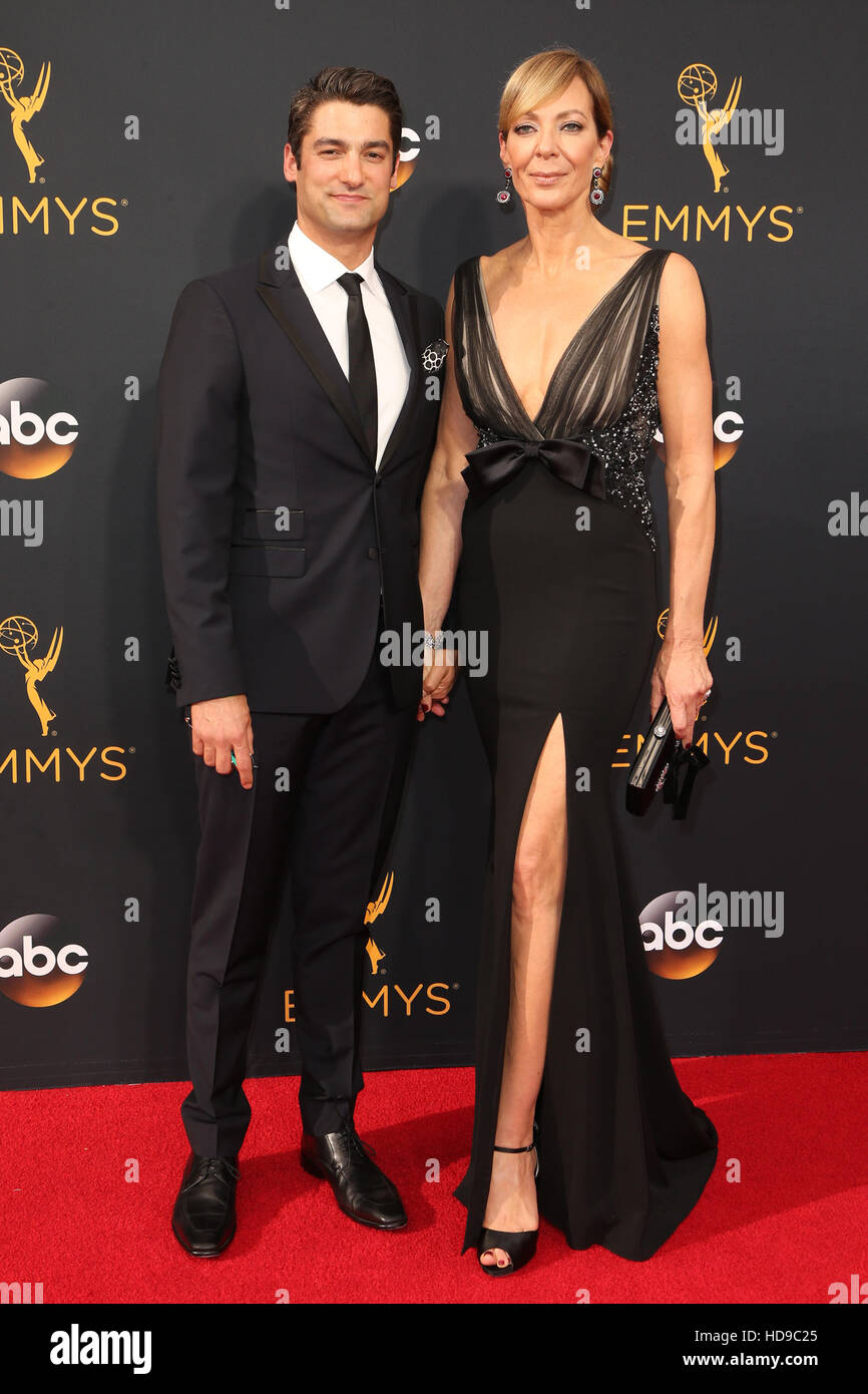 68th Annual Primetime Emmy Awards at the Microsoft Theatre  Featuring: Philip Joncas, Allison Janney Where: Los Angeles, California, United States When: 18 Sep 2016 Stock Photo