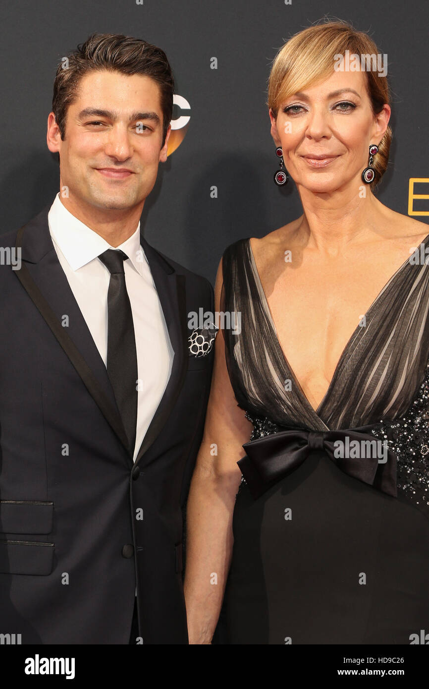 68th Annual Primetime Emmy Awards at the Microsoft Theatre  Featuring: Philip Joncas, Allison Janney Where: Los Angeles, California, United States When: 18 Sep 2016 Stock Photo