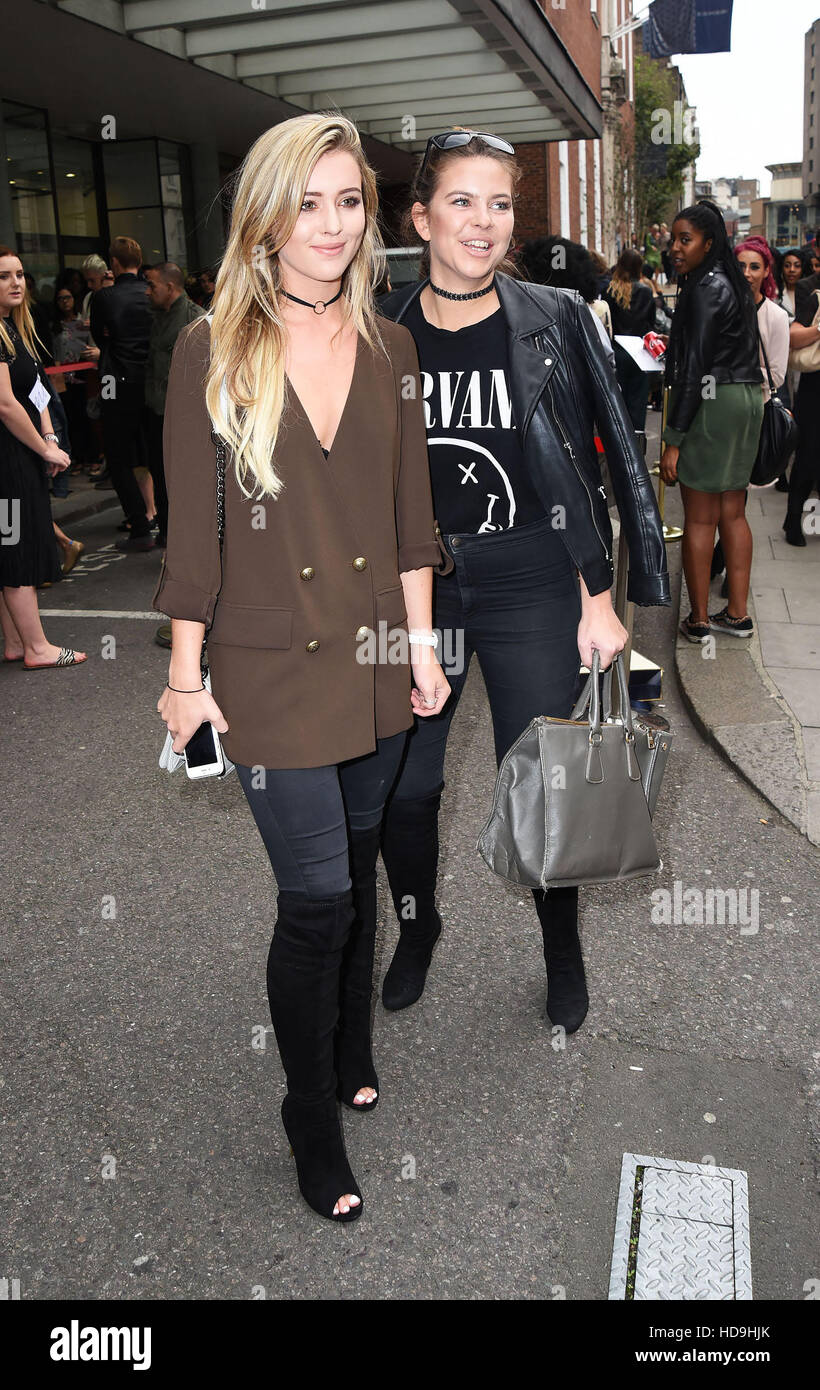 Tina Stinnes and Millie Wilkinson leaving the Vin + Omi London Fashion