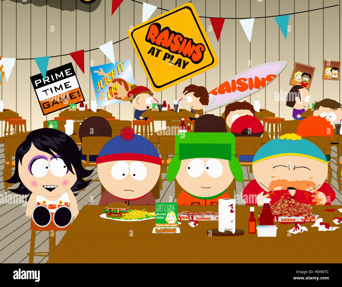 SOUTH PARK, 'Raisins' waitress, Stan Marsh, Kyle Broflovski, Eric