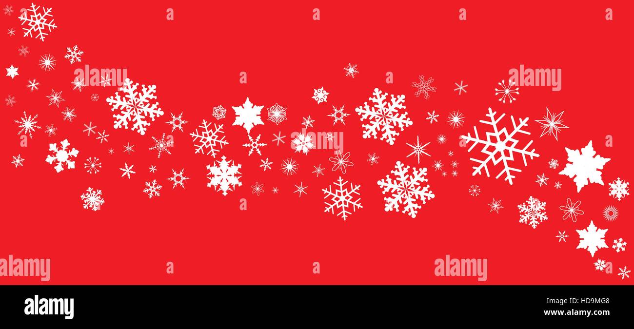 A banner of snowflakes in white over a red background Stock Vector ...