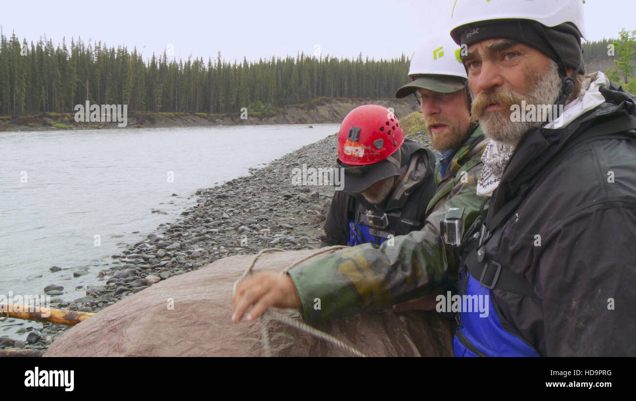 ULTIMATE SURVIVAL ALASKA, (from left) Vern Tejas (head down), Tyler
