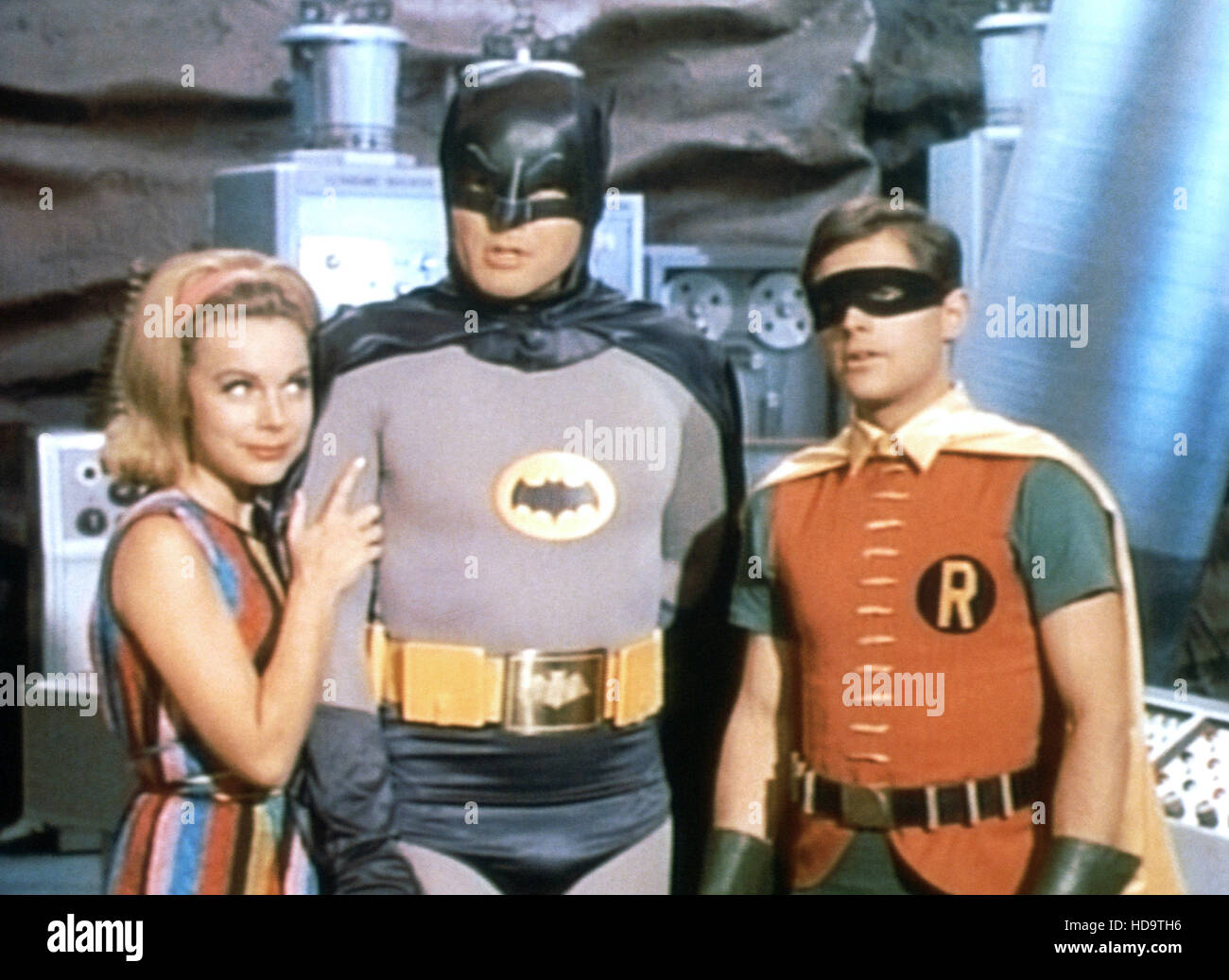BATMAN, (from left): Terry Moore, Adam West, Burt Ward, 'The Penguin  Declines', (Season 2, aired Jan. 18, 1967), 1966-68. TM Stock Photo - Alamy
