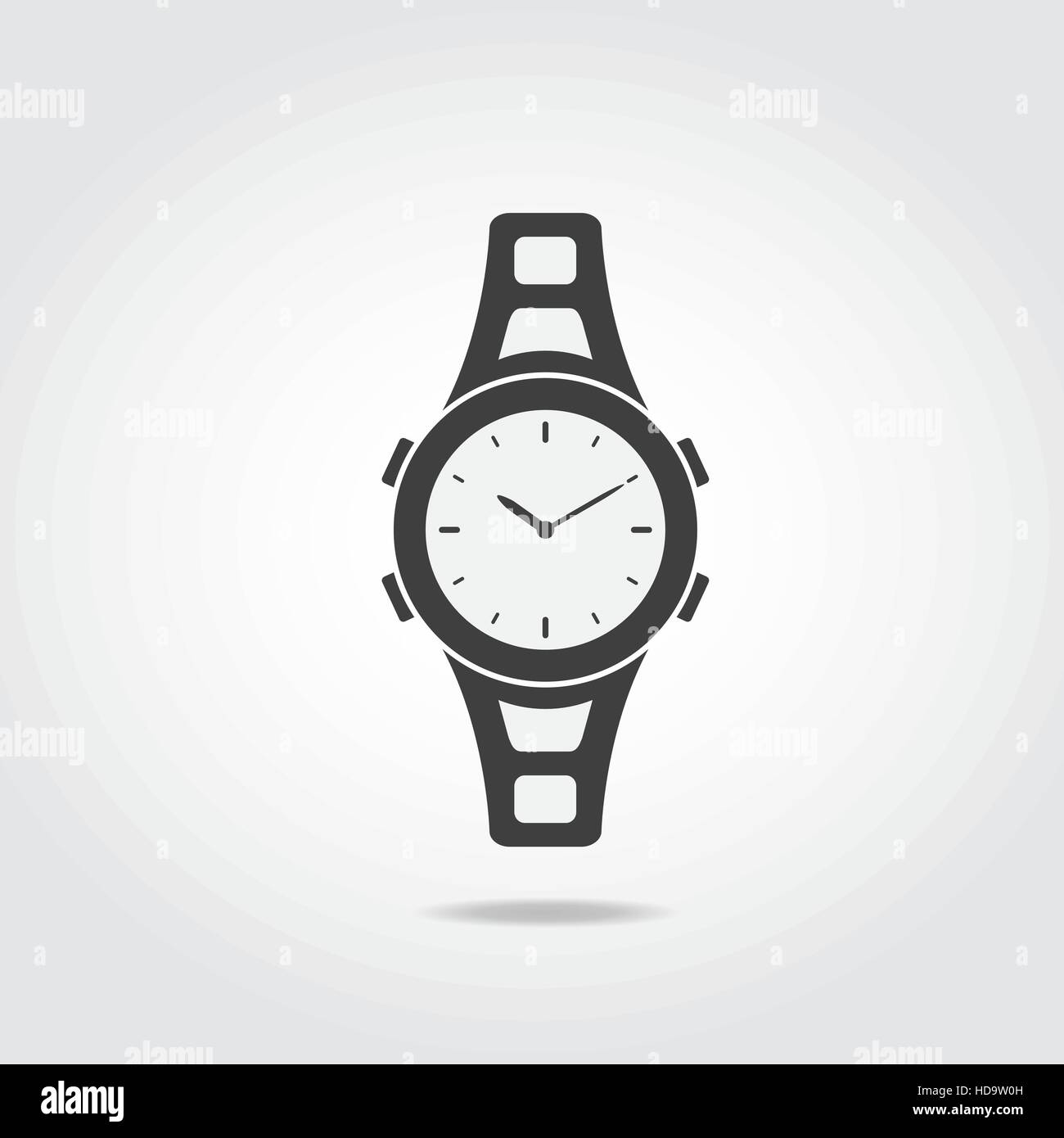Sport watch icon. Water resistant mechanical watch for sport and activity. Stock Vector