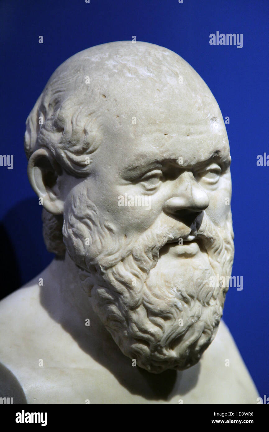 Socrates,ancient marble sculpture Italy 4 the century B.C. Stock Photo