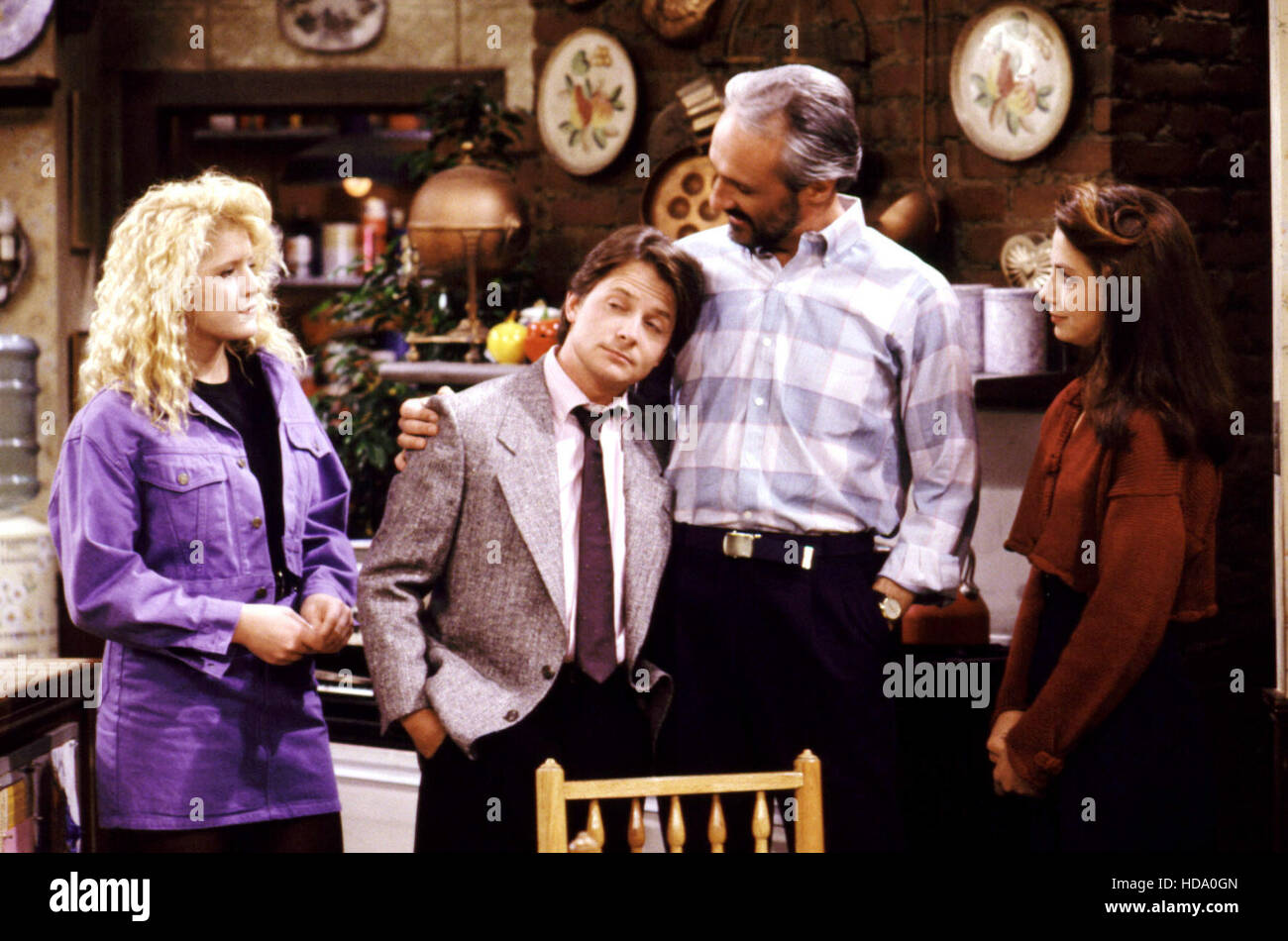 FAMILY TIES, Tina Yothers, Michael J. Fox, Michael Gross, Justine